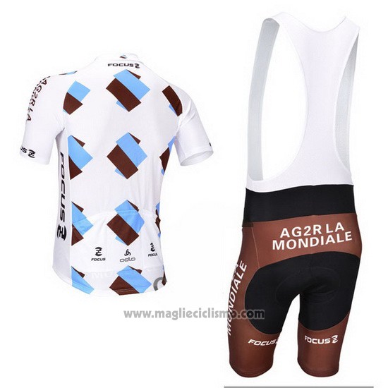 2013 Abbigliamento Ciclismo Ag2rla Marrone Manica Corta e Salopette